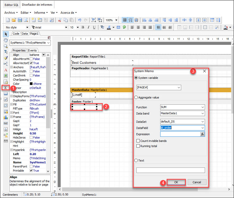 Prestashop Custom Report Page Footer