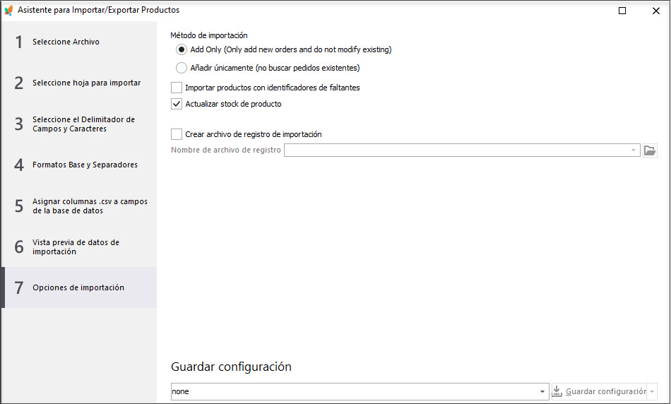 Prestashop Orders Import Options