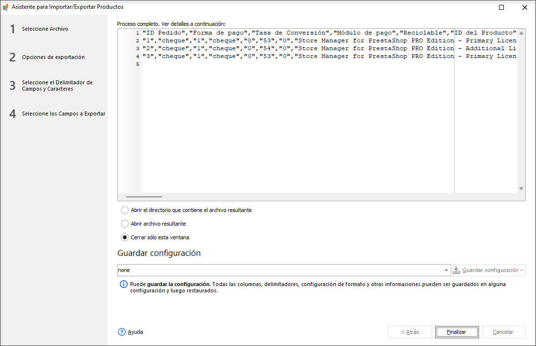 Preview exported file