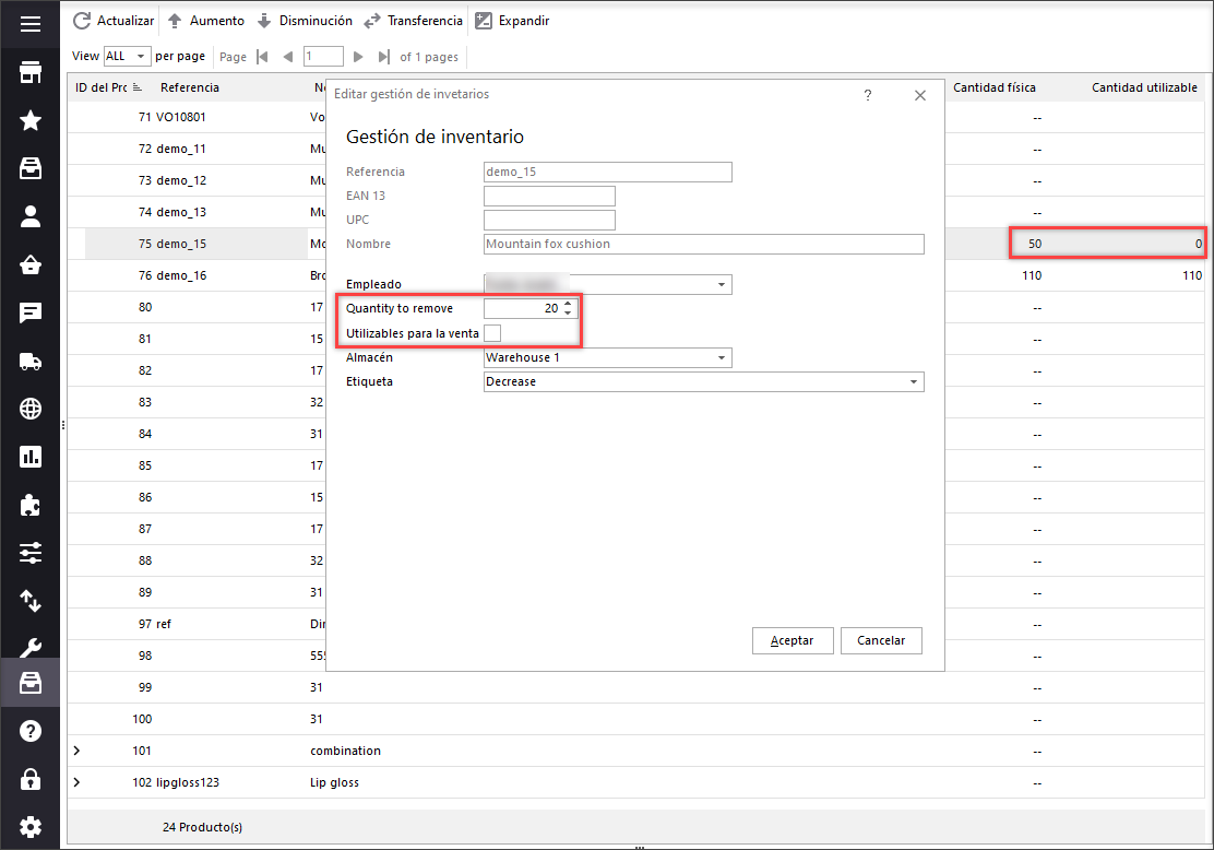 Remove Quantity From Physical PrestaShop Stock