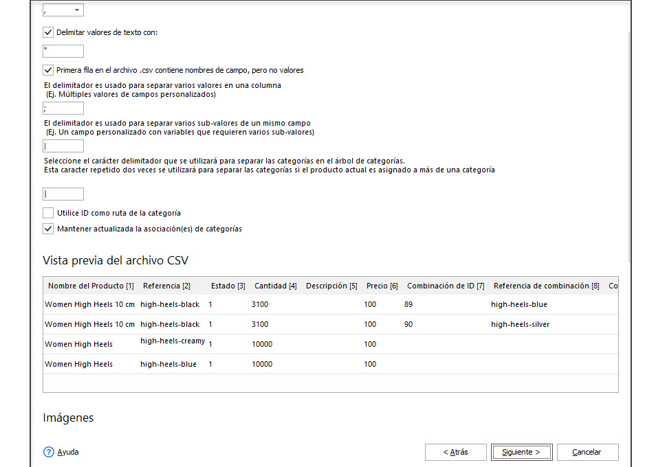 Select Delimiters and Quote Characters During Combinations Import