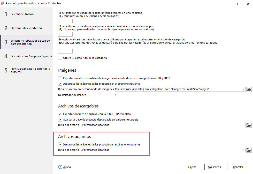 Select Export Fields Delimiter and Quote Character in Export Wizard