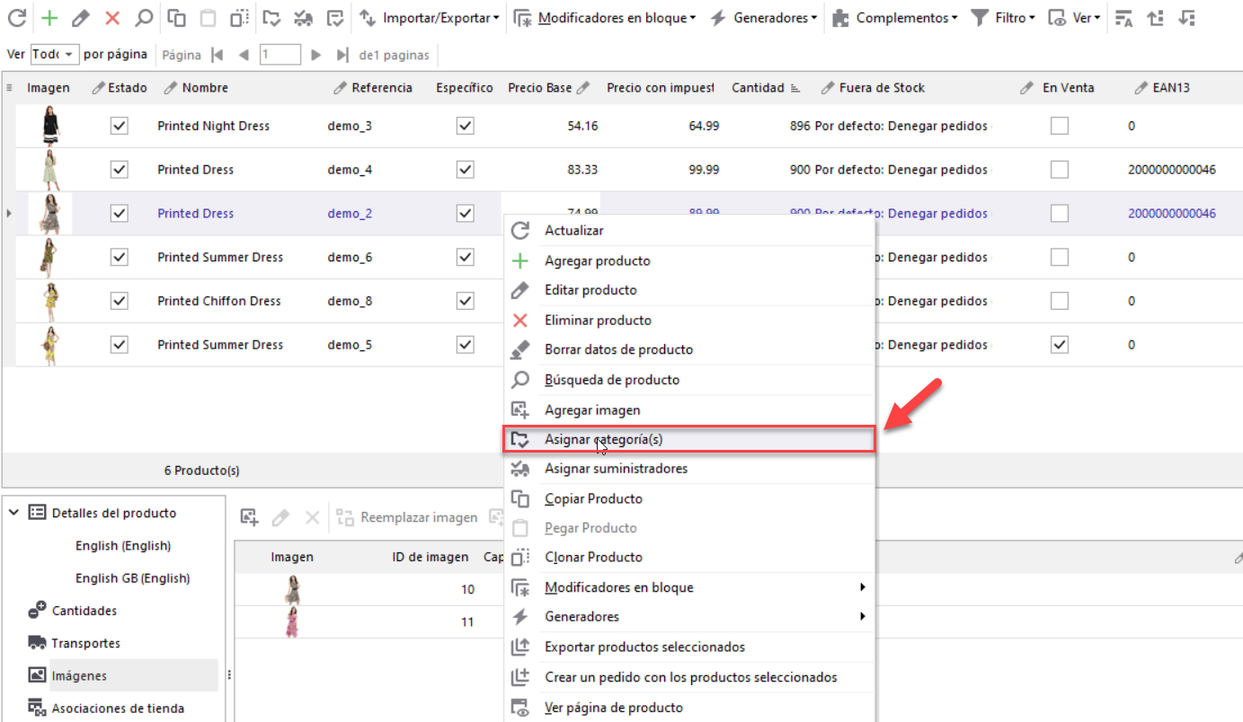 Actualización del Producto PrestaShop con Store Manager para PrestaShop