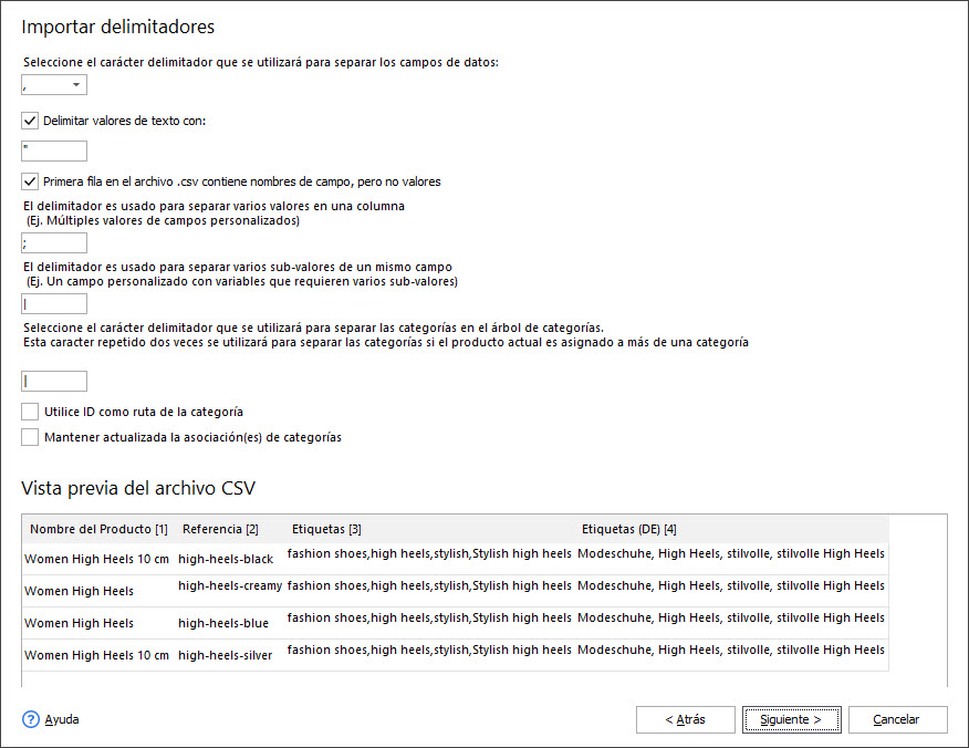 Set Delimiters During PrestaShop Product Tags Import with Store Manager