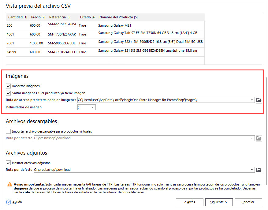 Set Import Images Option During Products Import