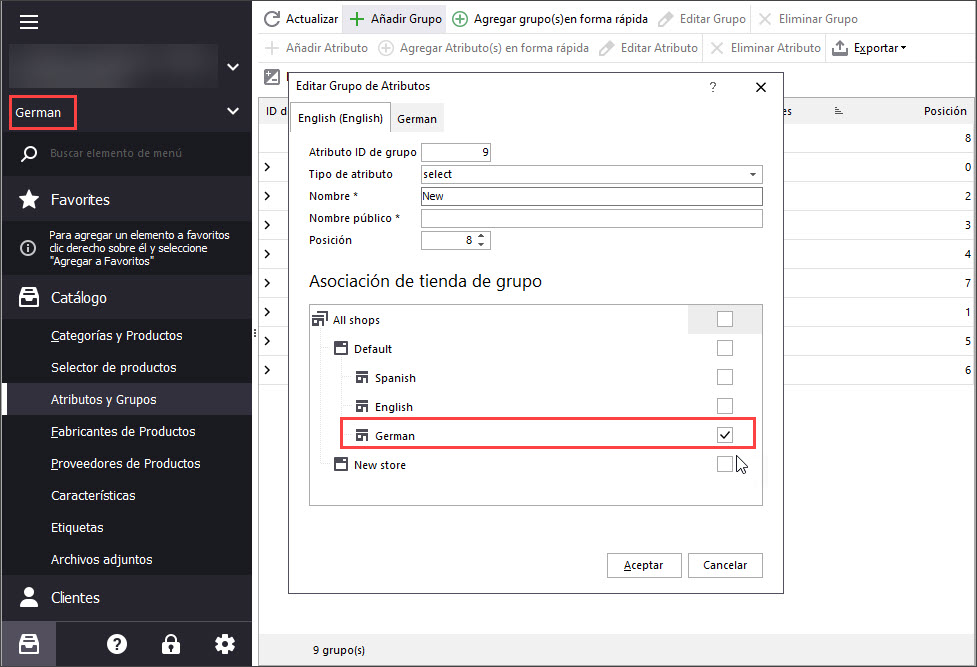 Shop Associations for Attributes with Store Manager