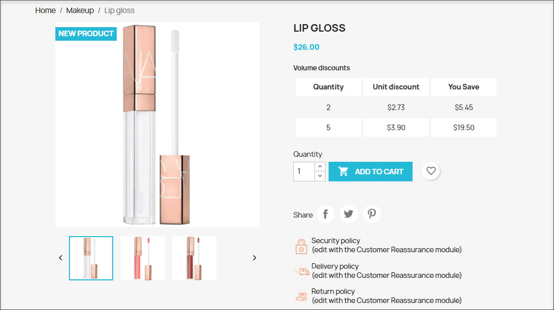 Specific prices in the storefront