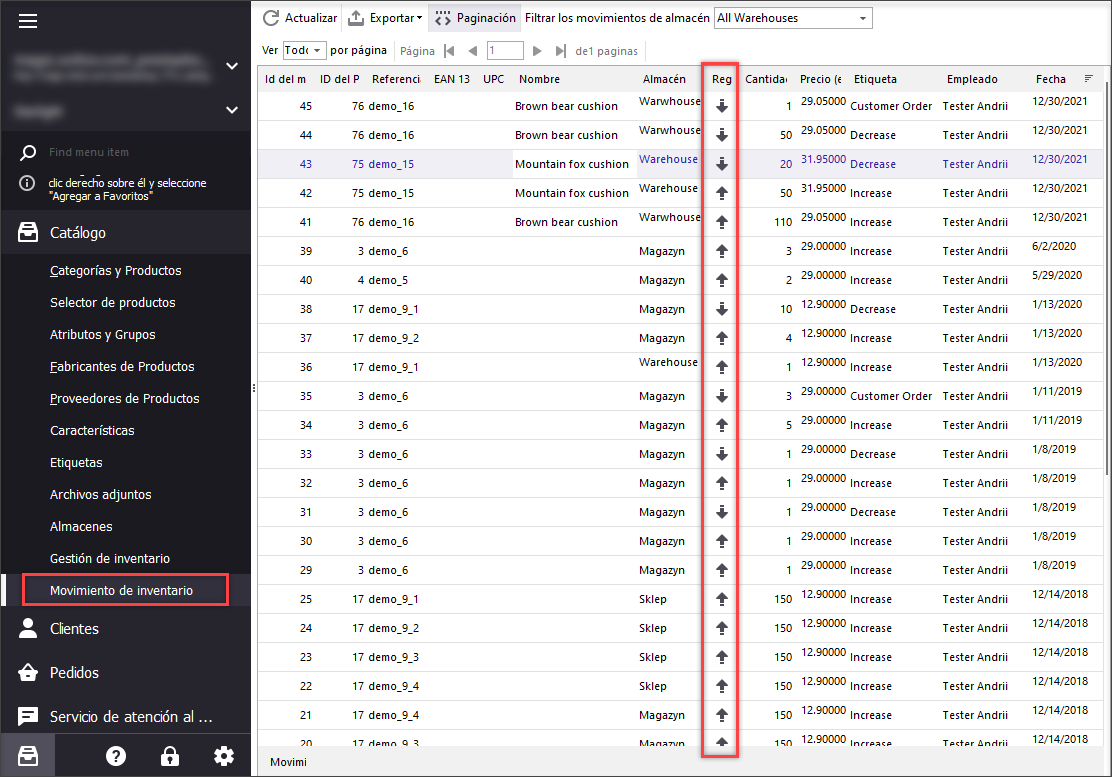 Stock Movement In Store Manager For PrestaShop