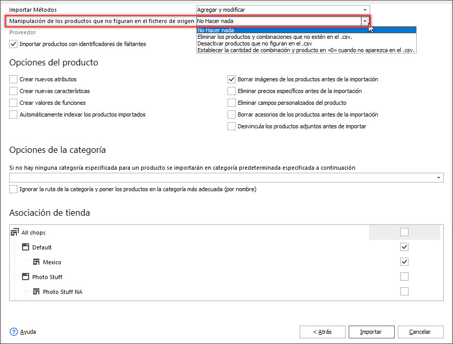 Update PrestaShop Inventory for Products not Listed in File