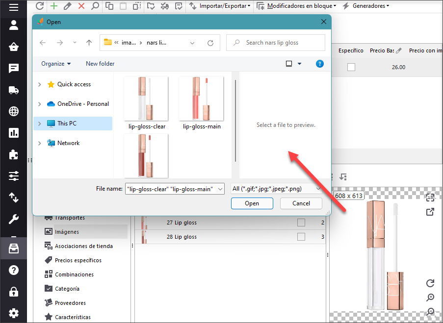 Upload images to Store Manager
