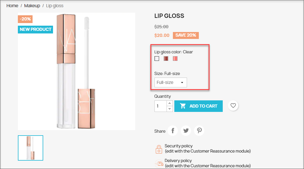 Prestashop Attributes Sort Order