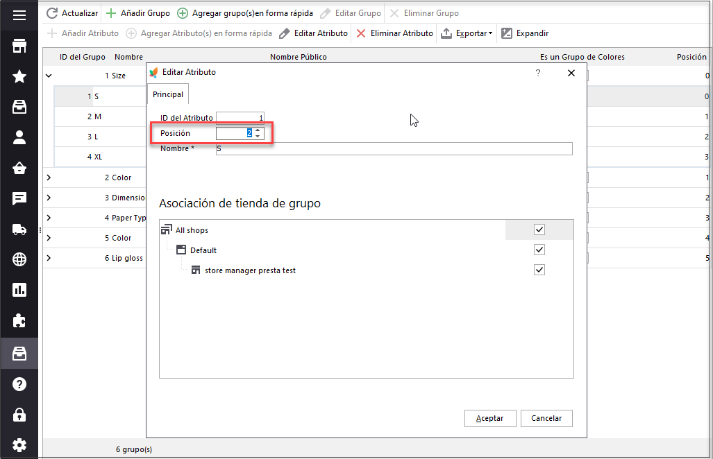 Prestashop Change Attribute Value Position