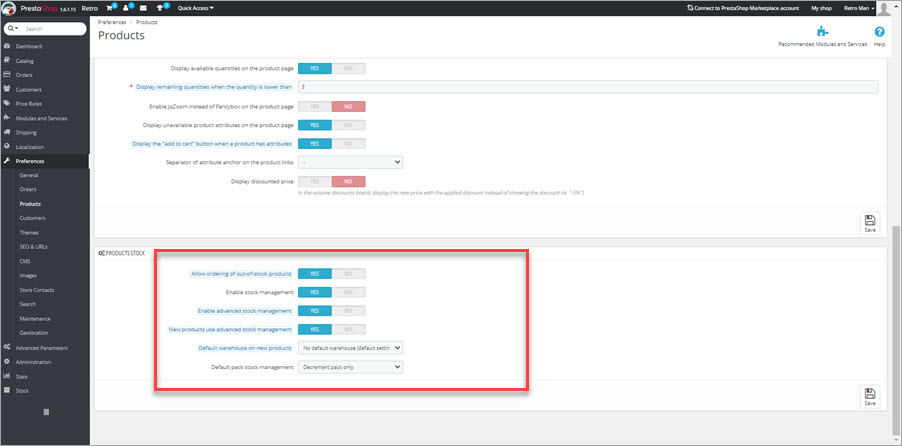 Enable ASM at PrestaShop Backend Enable ASM at PrestaShop