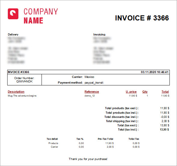 Invoice PrestaShop Invoice