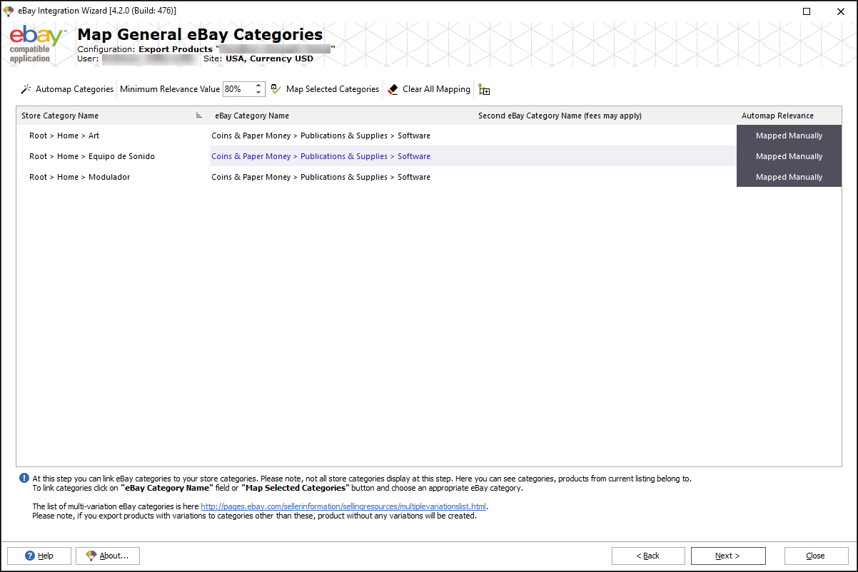 eBay Category Mapping