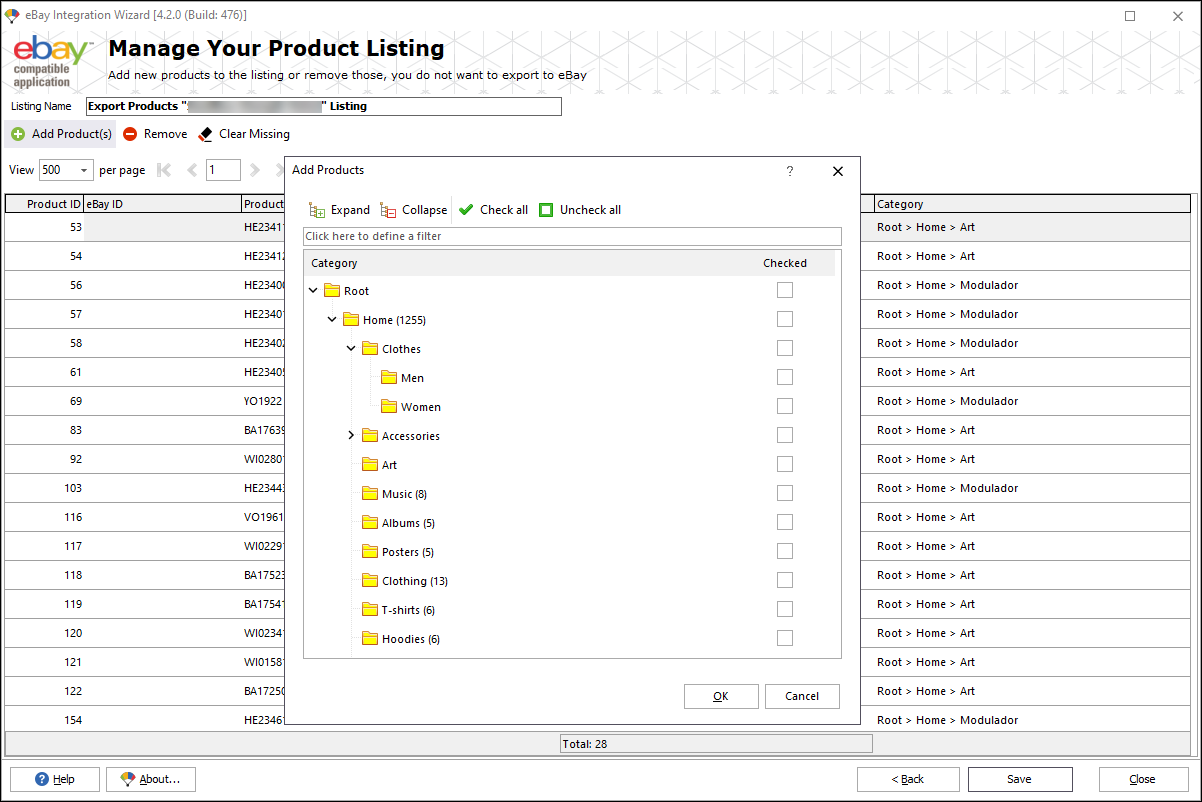 eBay Product Listing Management