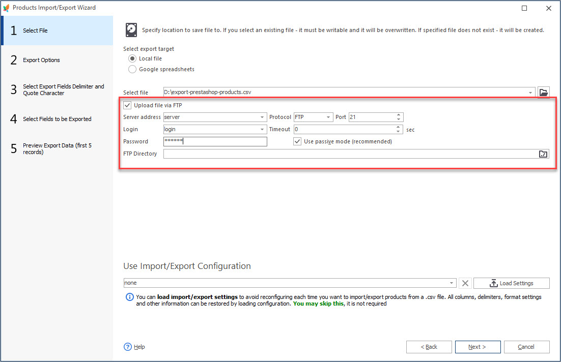 Export PrestaShop Products Upload the File via FTP Export PrestaShop Products with Store Manager Upload the File via FTP