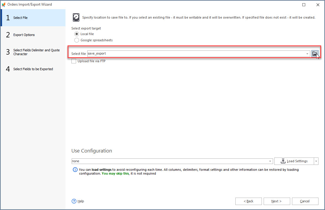 Enregistrer le fichier d’exportation des commandes Enregistrer le fichier d’exportation des commandes avec eMagicOne