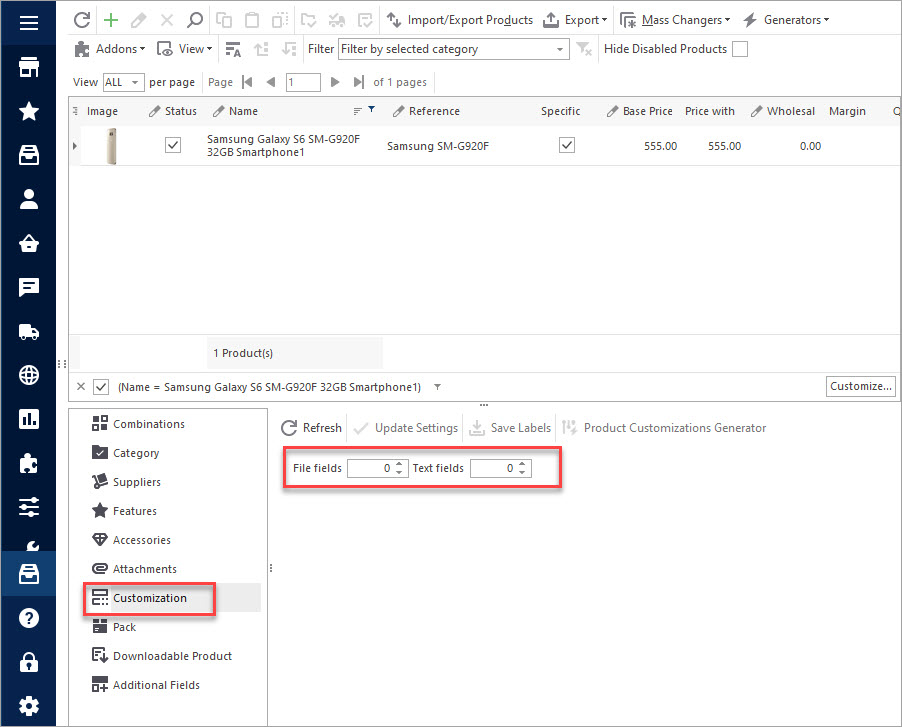 Add Additional Fields at PrestaShop Customization Tab in Store Manager Add Additional Fields at PrestaShop Customization Tab