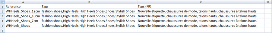 Import PrestaShop Products Tags File Example