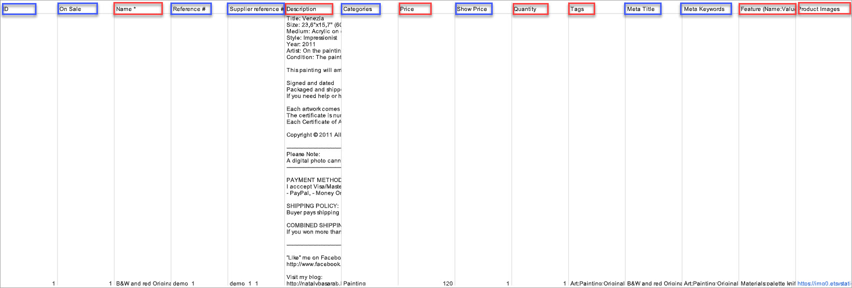 PrestaShop to Etsy file edited