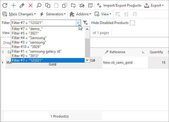 Revisar Filtros Guardados Anteriormente en Store Manager