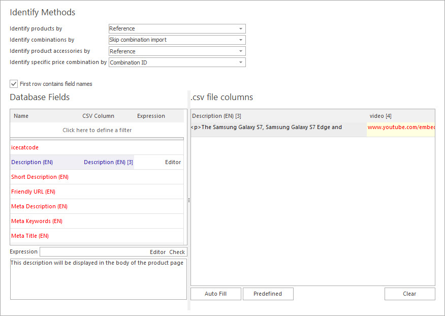 Expression Editor for Description Update