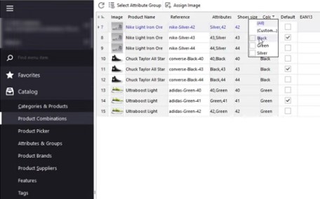 Modifier les déclinaisons de produits PrestaShop comme dans Excel avec Store Manager for PrestaShop