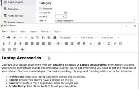 Générer la description d'une catégorie avec Store Manager for PrestaShop et Gemini
