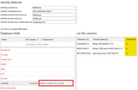 Comment ajouter la quantité depuis un fichier CSV au stock existant avec Store Manager for PrestaShop