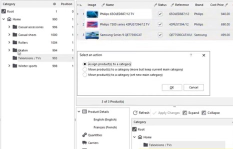 Comment attribuer des PrestaShop produits à de nouvelles catégories avec Store Manager