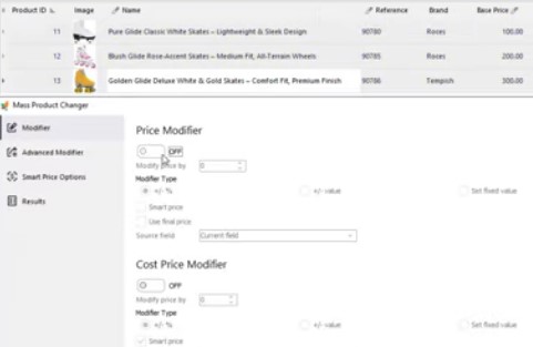 Augmenter les prix de produit pour plusieurs produits PrestaShop en masse avec Store Manager