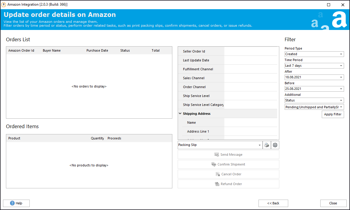 PrestaShop Order Management in Amazon Addon