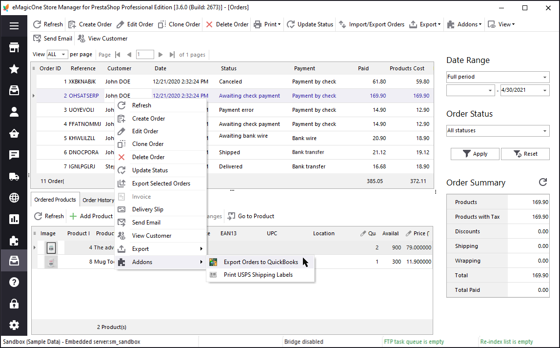 PrestaShop QuickBooks Accounting Integration