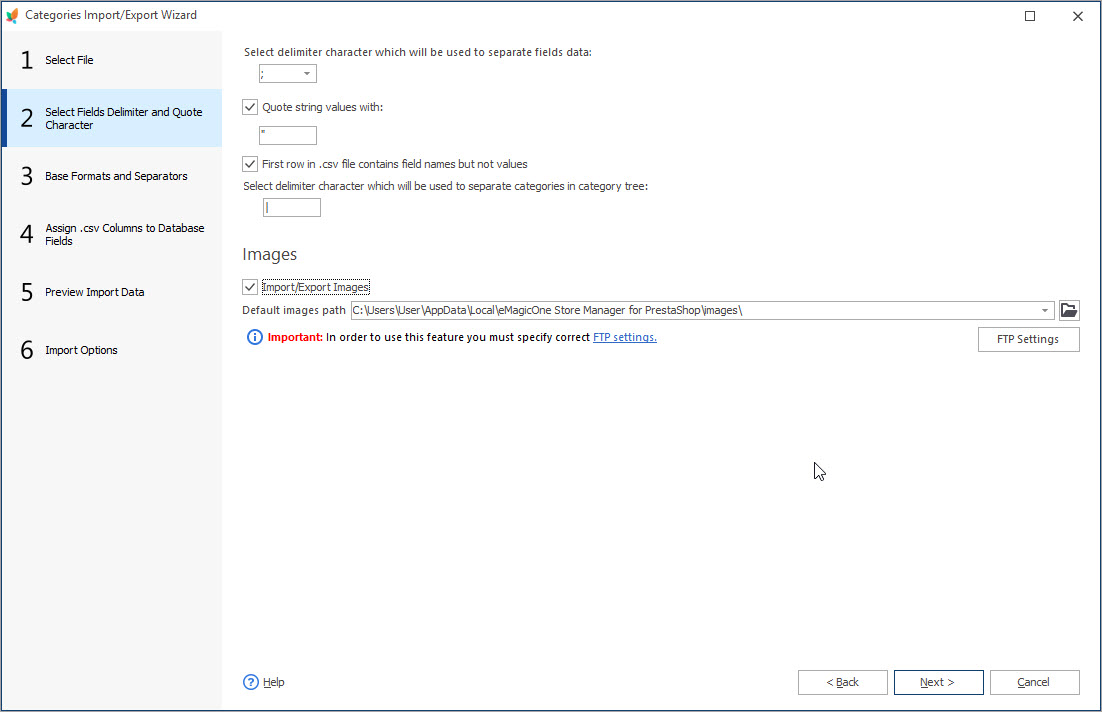 Set Delimiters During Categories Import Set Delimiters During PrestaShop Categories Import