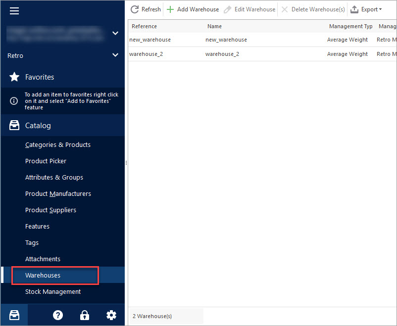 Manage Warehouses with Store Manager Manage Warehouses with PrestaShop Store Manager