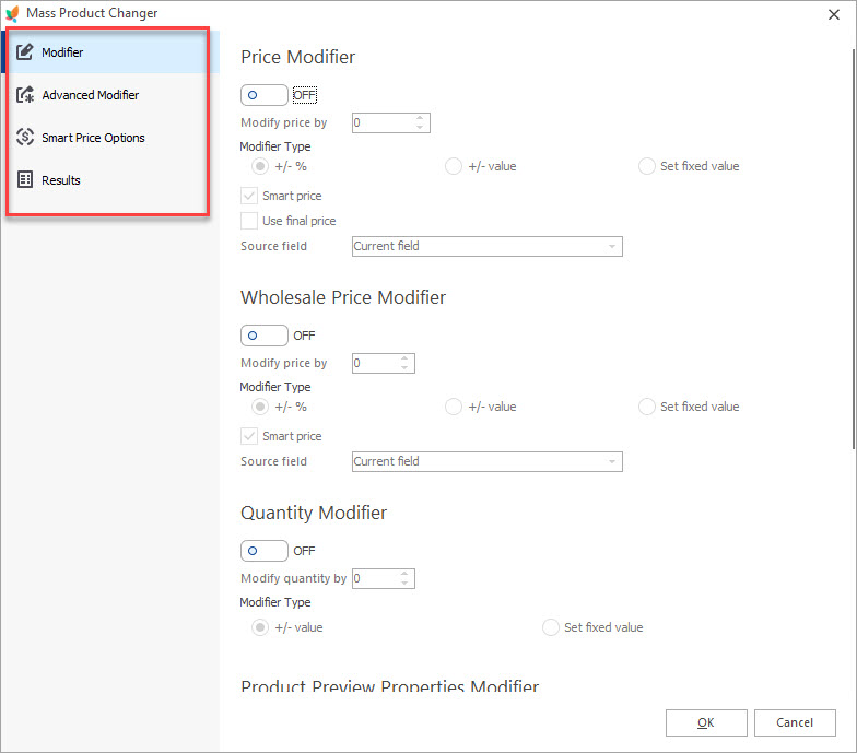 PrestaShop Mass Changer Tabs