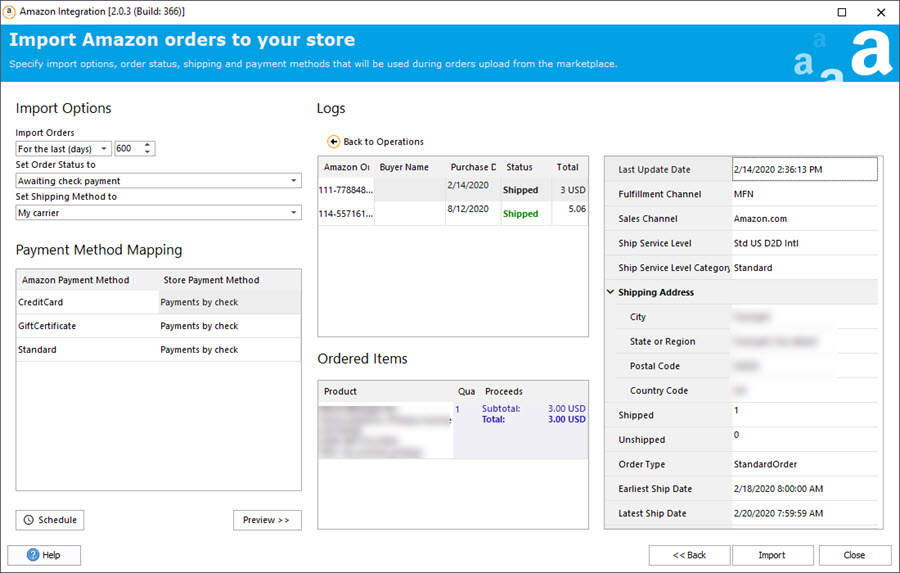 PrestaShop Amazon Integration Order Import Options