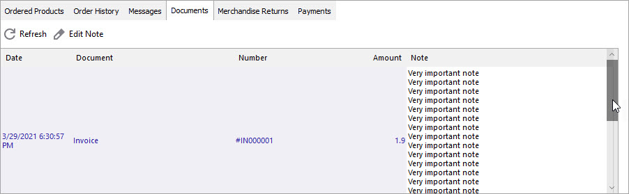 PrestaShop Store Manager Orders Messages Scrollbar