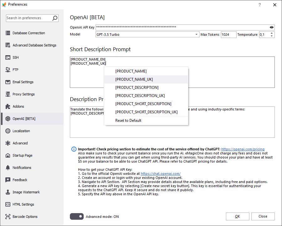 PrestaShop Macroses for ChatGPT Descriptions in Multilingual Stores