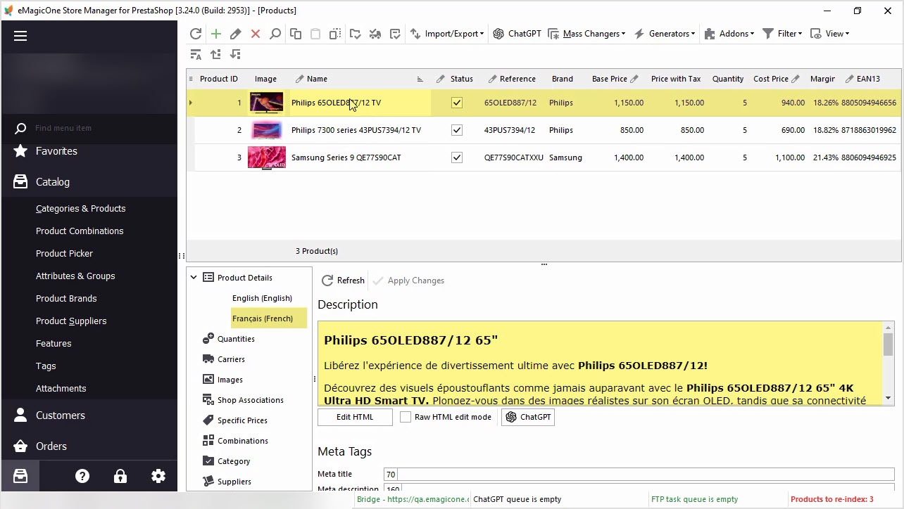 PrestaShop ChatGPT Integration for Descriptions