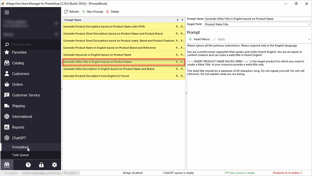 PrestaShop ChatGPT Integration for Meta Title