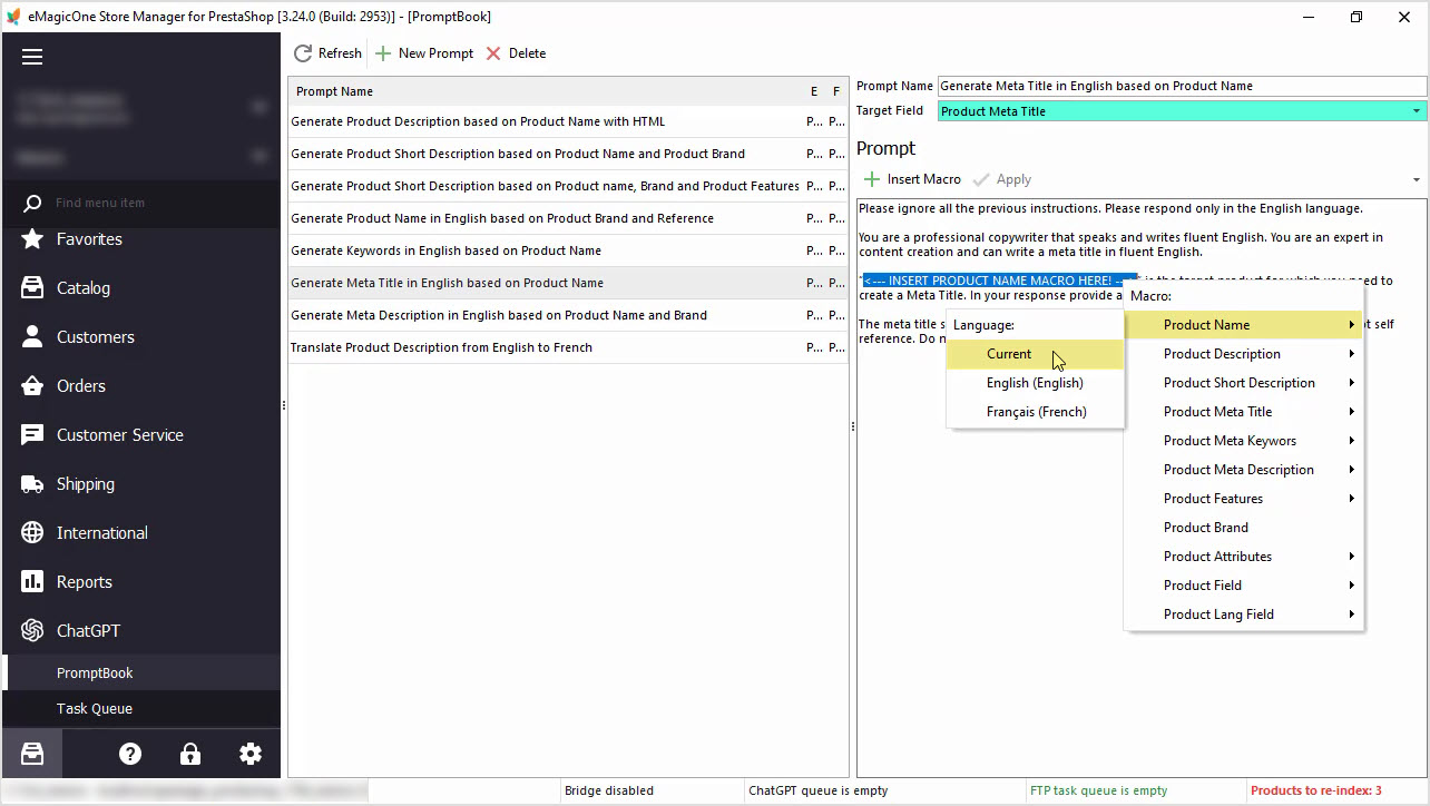 PrestaShop ChatGPT Integration for Meta Title