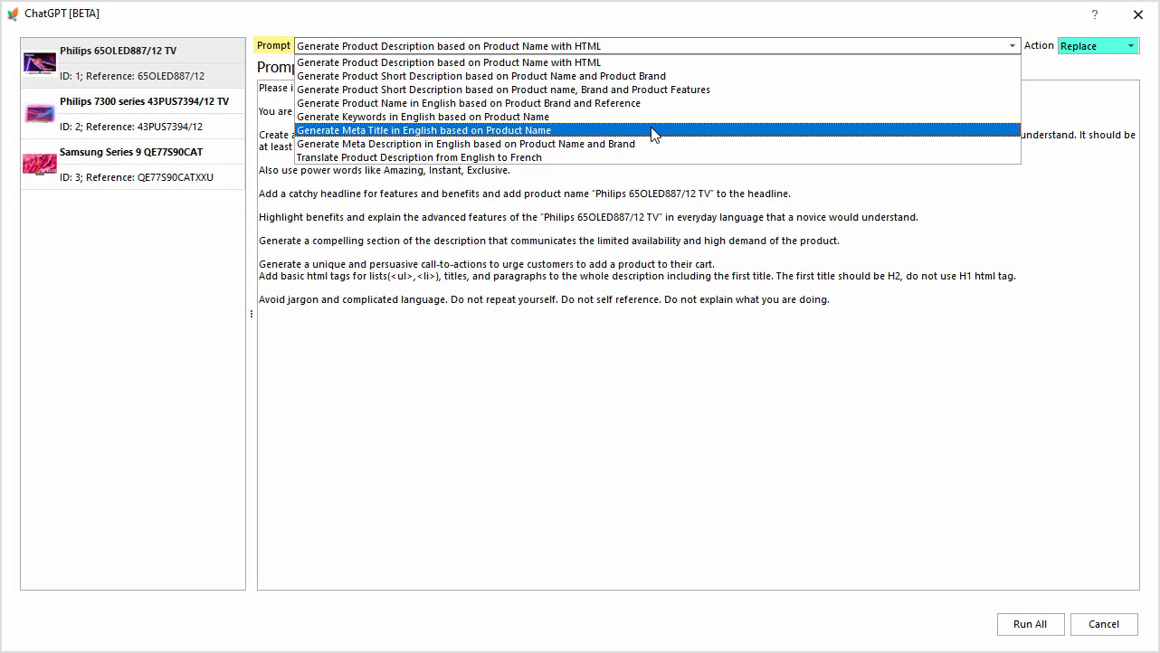 PrestaShop ChatGPT Integration for Meta Title