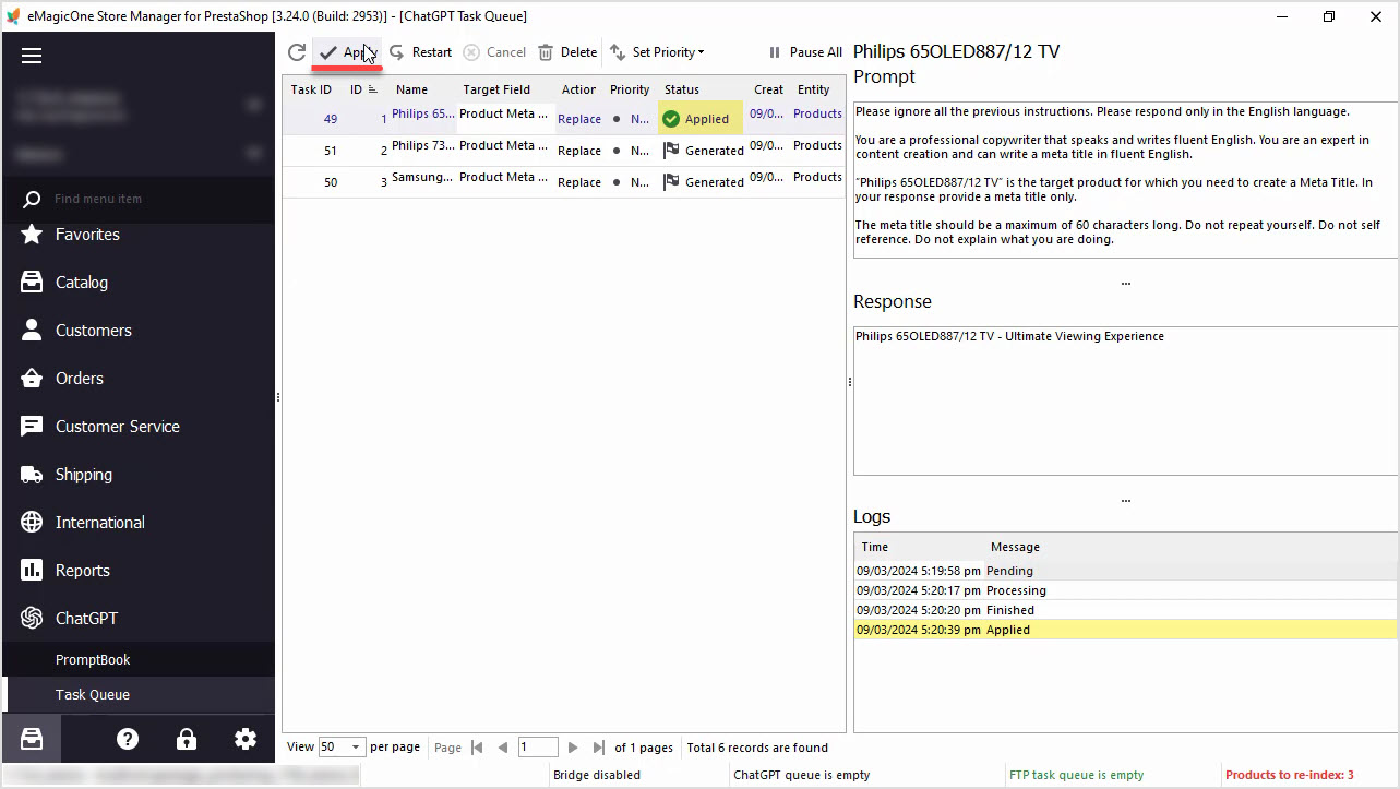 PrestaShop ChatGPT Integration for Meta Title