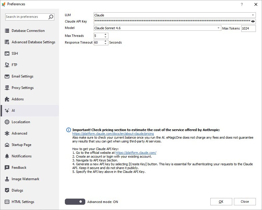 Claude Registration in PrestaShop Manager